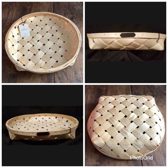 $35 or Free with $200 purchase NWT Poplar Wood Big 16”x16” Tray / Basket New Tag - Picture 1 of 13